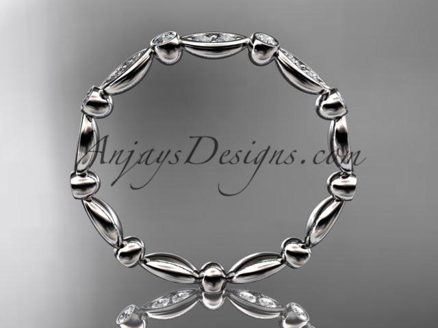 platinum diamond wedding ring, engagement ring ADLR29 - AnjaysDesigns