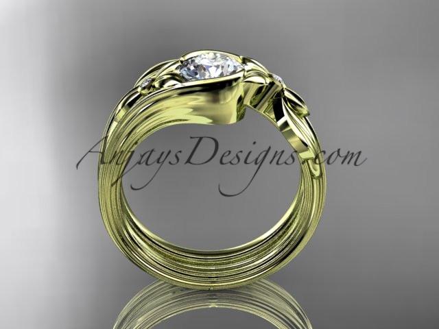 Unique 14kt yellow gold diamond floral engagement set ADLR324S - AnjaysDesigns