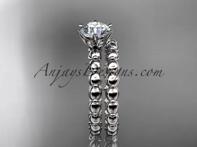 platinum diamond wedding ring, engagement set ADLR34S - AnjaysDesigns