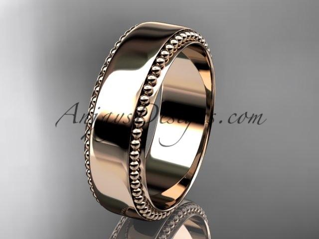 14kt rose gold leaf and vine wedding band, engagement ring ADLR380G - AnjaysDesigns