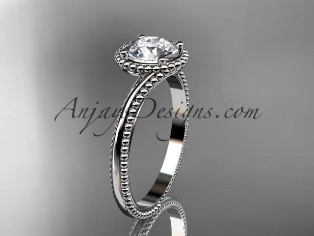 platinum wedding ring, engagement ring ADLR389 - AnjaysDesigns