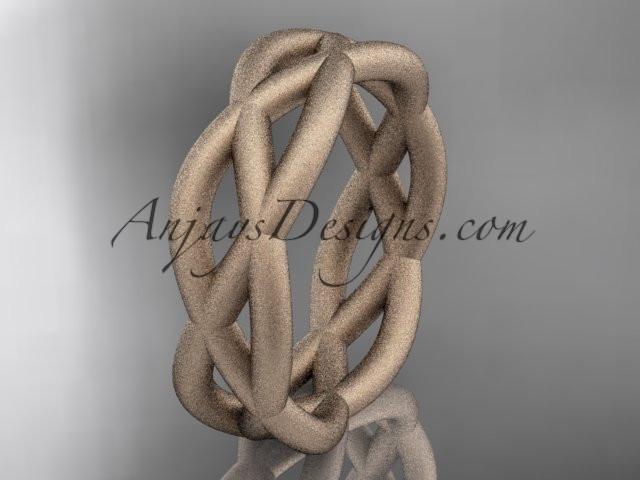 14kt rose gold matte finish wedding band ADLR392G - AnjaysDesigns