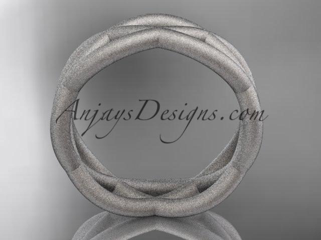 platinum matte finish wedding band ADLR392G - AnjaysDesigns