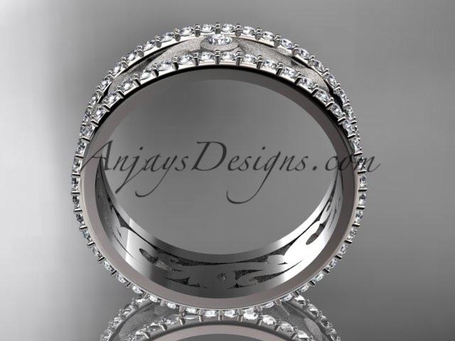 14kt white gold diamond engagement ring, wedding band ADLR414BA - AnjaysDesigns
