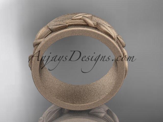 14kt rose gold engagement ring, matte finish wedding band ADLR417G - AnjaysDesigns