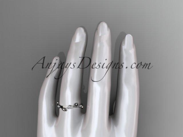 platinum diamond leaf and vine wedding ring, engagement ring, wedding band ADLR41 - AnjaysDesigns