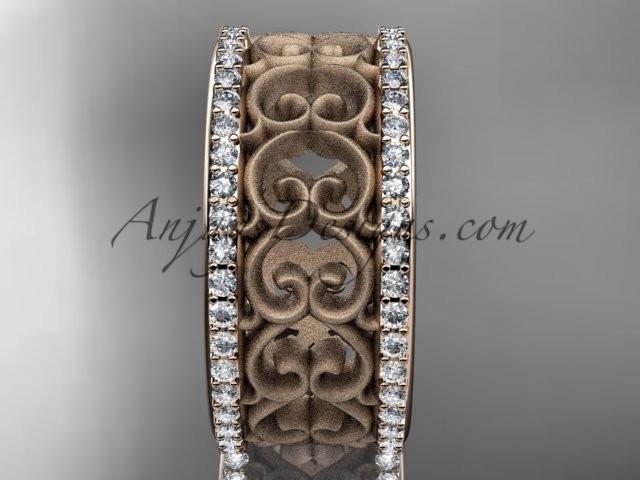 14kt rose gold diamond engagement ring, wedding band ADLR423B - AnjaysDesigns