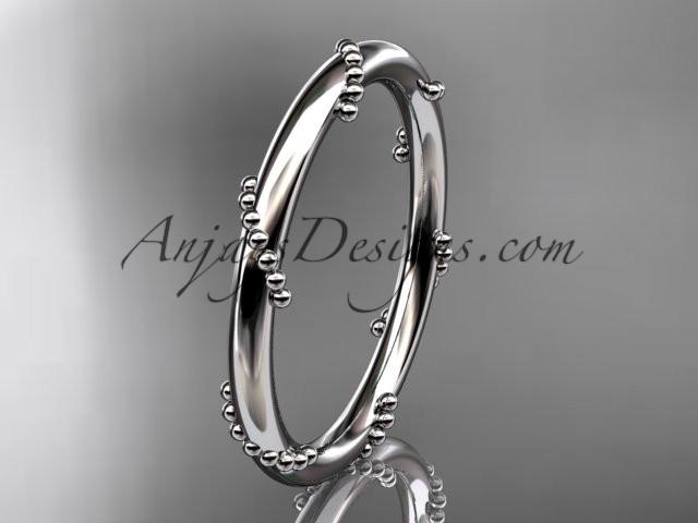 14k white gold engagement ring, wedding band ADLR502G - AnjaysDesigns