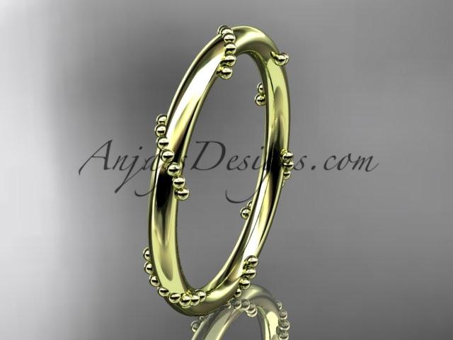 14k yellow gold engagement ring, wedding band ADLR502G - AnjaysDesigns