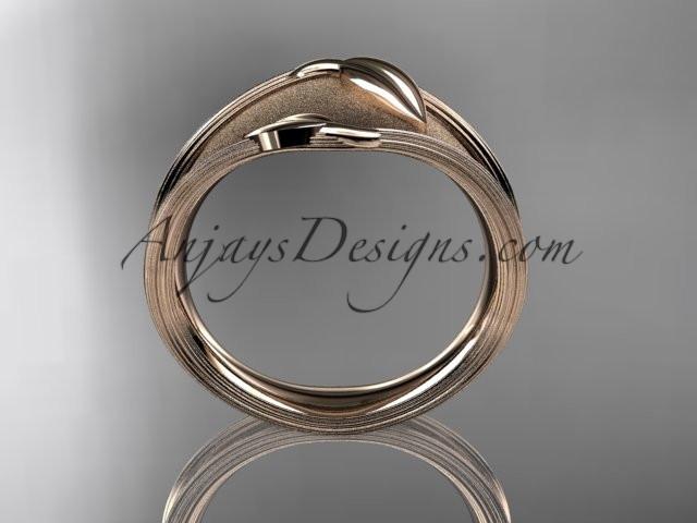 14kt rose gold leaf and vine wedding ring, engagement ring, wedding band ADLR60 - AnjaysDesigns