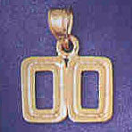 14K GOLD NUMERAL CHARM - 00 #9511