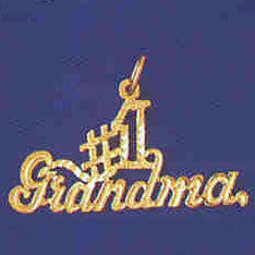 14K GOLD SAYING CHARM - #1 GRANDMA #10063