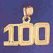 14K GOLD NUMERAL CHARM - 100 #9511