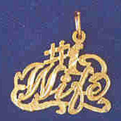 14K GOLD SAYING CHARM - #1 WIFE #10101