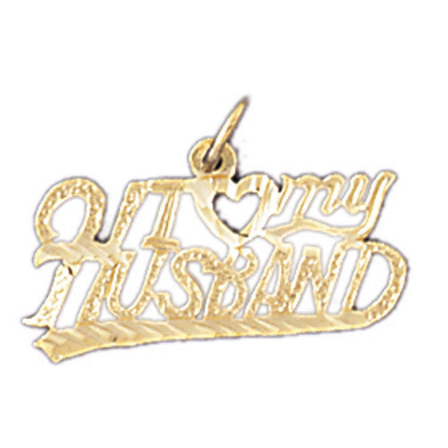 14K GOLD SAYING CHARM - I LOVE MY HUSBAND #10106