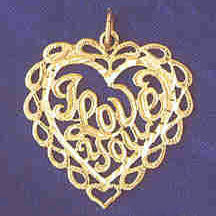 14K GOLD SAYING CHARM - I LOVE YOU #10182