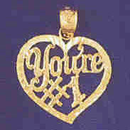 14K GOLD SAYING CHARM - YOU'RE #1 #10272