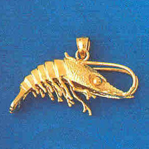 14K GOLD NAUTICAL CHARM - SHRIMP #1029