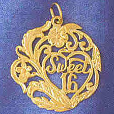 14K GOLD SAYING CHARM - SWEET 16 #10319