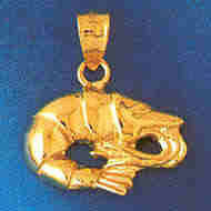 14K GOLD NAUTICAL CHARM - SHRIMP #1031