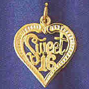 14K GOLD SAYING CHARM - SWEET 16 #10325