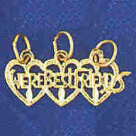 14K GOLD SAYING CHARM - WE'RE BEST FRIENDS #10369
