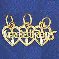 14K GOLD SAYING CHARM - WE'RE BEST FRIENDS #10369