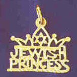 14K GOLD SAYING CHARM - JEWISH PRINCESS #10404