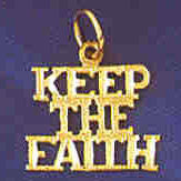 14K GOLD SAYING CHARM - KEEP THE FAITH #11464