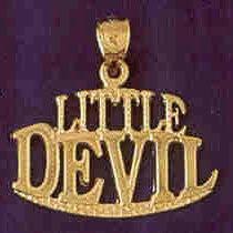 14K GOLD SAYING CHARM - LITTLE DEVIL #10545