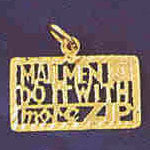 14K GOLD SAYING CHARM - MAILMEN DO IT WITH MORE ZIP #10619