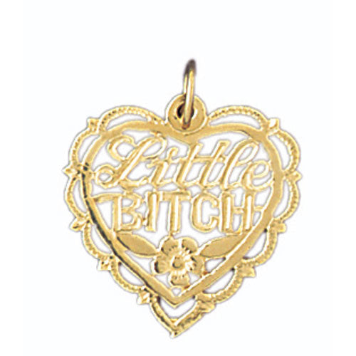 14K GOLD SAYING CHARM - LITTLE BITCH #10657