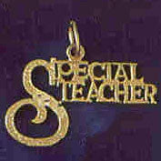 14K GOLD SAYING CHARM - SPECIAL TEACHER #10711