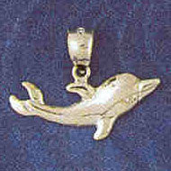 14K WHITE GOLD NAUTICAL CHARM - DOLPHIN #11016