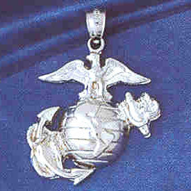 14K WHITE GOLD MILITARY CHARM #11146