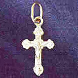 14K WHITE GOLD RELIGIOUS CHARM - CRUCIFIX #11360