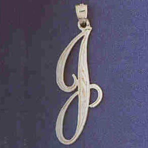14K WHITE GOLD INITIAL CHARM - J #11567