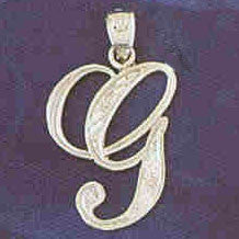 14K WHITE GOLD INITIAL CHARM - G #11567