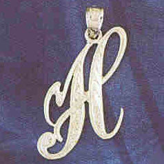 14K WHITE GOLD INITIAL CHARM - H #11567
