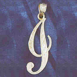 14K WHITE GOLD INITIAL CHARM - I #11567