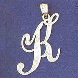 14K WHITE GOLD INITIAL CHARM - K #11567