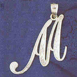 14K WHITE GOLD INITIAL CHARM - M #11567