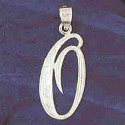 14K WHITE GOLD INITIAL CHARM - O #11567