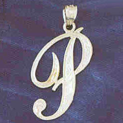 14K WHITE GOLD INITIAL CHARM - P #11567
