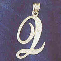 14K WHITE GOLD INITIAL CHARM - Q #11567