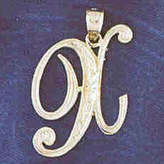 14K WHITE GOLD INITIAL CHARM - X #11567