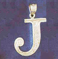14K WHITE GOLD INITIAL CHARM - J #11568