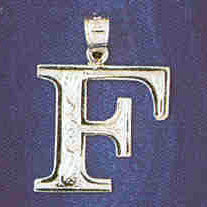 14K WHITE GOLD INITIAL CHARM - F #11568