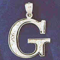 14K WHITE GOLD INITIAL CHARM - G #11568