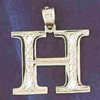14K WHITE GOLD INITIAL CHARM - H #11568